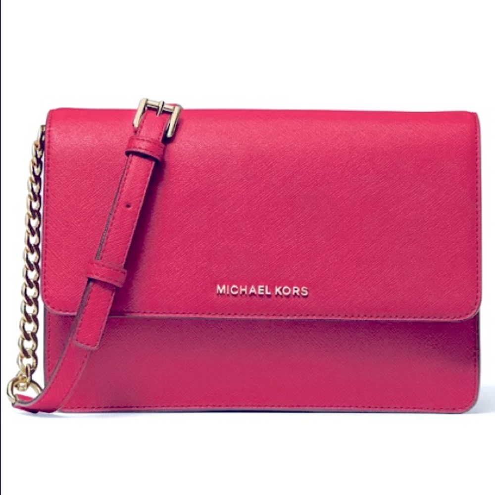 Authentic Michael Kors Pink Daniela Large Crossbody Bag